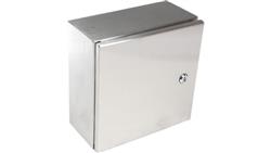 Szafka ścienna rozdzielcza, materiał: Stal nierdzewna typu 304, IP66, 300 x 300 x 150mm, RS PRO-71712
