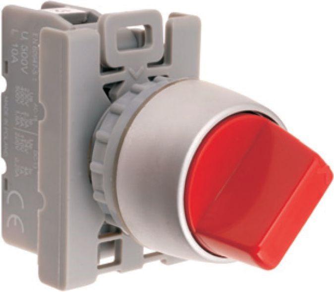 Przełącznik 2 położeniowy 22mm czerwony 1R bez samopowrotu SP22-P.C-01