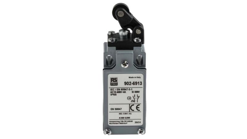 Wyłącznik krańcowy 10 A, NO/NC, 400V, IP66, RS PRO-4720 Wyłącznik krańcowy 10 A, NO/NC, 400V, IP66, RS PRO-4720