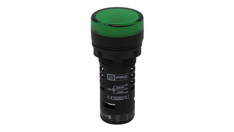 Lampka kontrolna w komplecie z układem testowym, O 22mm, IP65, RS PRO-6836
