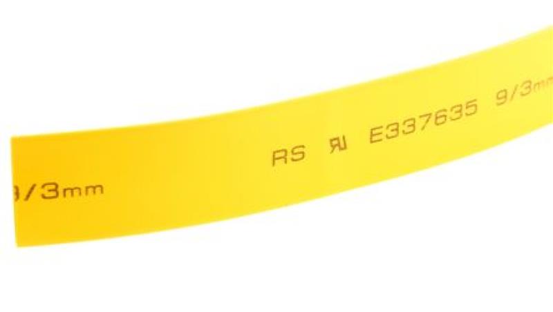 Osłona termokurczliwa żółta 3:1, średnica 9mm, dł. 5m, RS PRO-78915