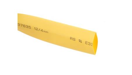 Osłona termokurczliwa żółta 3:1, średnica 12mm, dł. 4m, RS PRO-79023