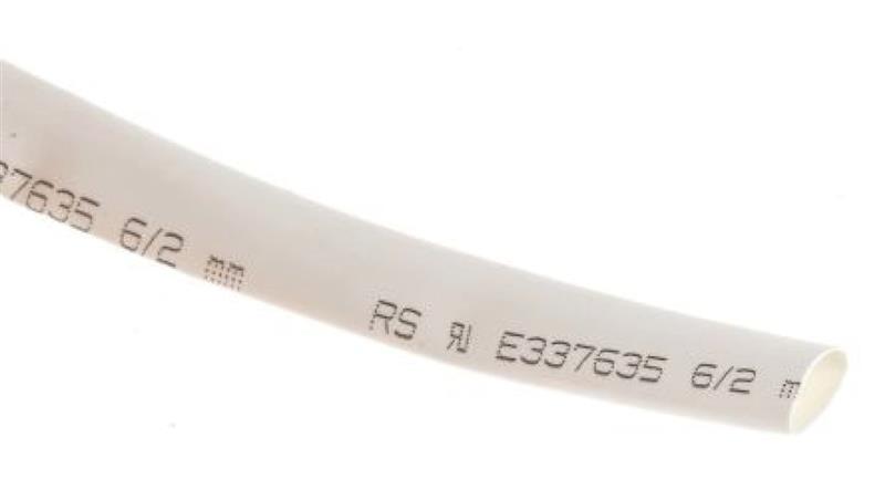Osłona termokurczliwa Biały 3:1, średnica 6mm, dł. 7m, RS PRO-79079