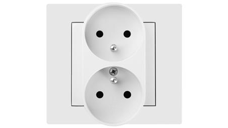 Vestra Gniazdo podwójne 2x2P+Z modułowe bez ramki podtynkowe IP20 biały 3843-10-43028