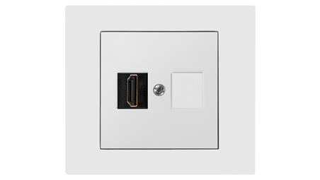 Vestra Gniazdo multimedialne pojedyncze HDMI bez ramki podtynkowe IP20 biały 3891-10-39336