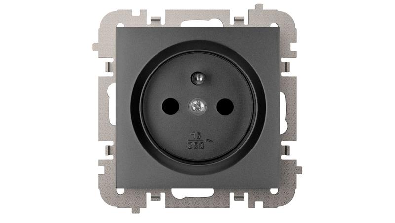 Vestra Gniazdo 2P+Z bez ramki podtynkowe IP20 czarny 3833-19-42932