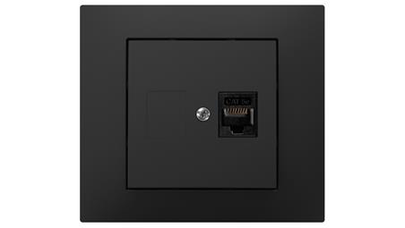 Vestra Gniazdo komputerowe pojedyncze RJ45 bez ramki podtynkowe IP20 czarny 3848-19-34070