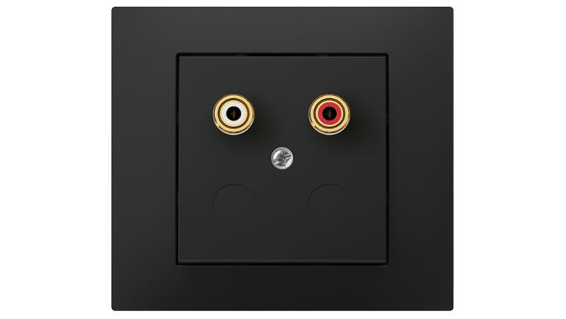 Vestra Gniazdo głośnikowe pojedyncze bez ramki podtynkowe IP20 czarny 3857-19-39009