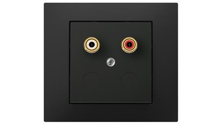 Vestra Gniazdo głośnikowe pojedyncze bez ramki podtynkowe IP20 czarny 3857-19-39009