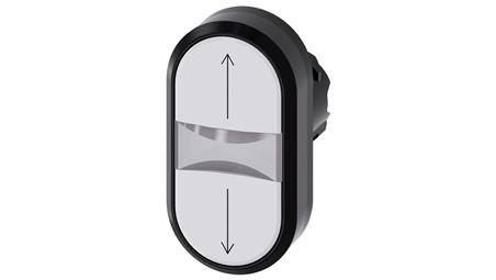 Przycisk podwójny podświetlany 22mm tworzywo biały/biały strzałki góra/dół przyciski płaskie SIRIUS ACT 3SU1001-3AB66-0AN0-23317