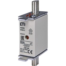 Wkładka topikowa 80A WT-00C/GG 500V