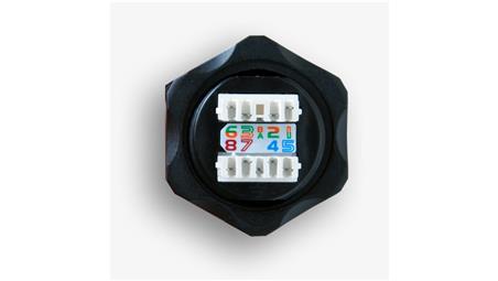 Gniazdo przemysłowe STP RJ45 kat. 6 keystone (110) czarne-35172