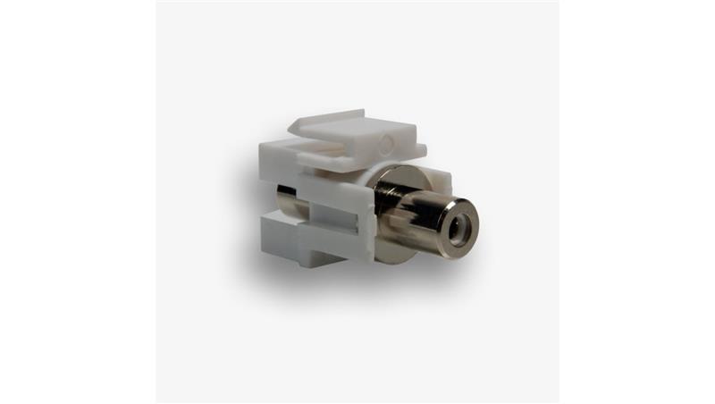 Gniazdo keystone typu RCA żeńskie, kolor biały EM/KEY-RCA/RCA-45082