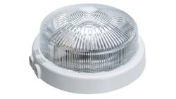 Oprawa RIVA, E27, 100W, biała-polipropylen, 2xdławik, klosz przeźroczysty-szkło, IP44 A2110-53508