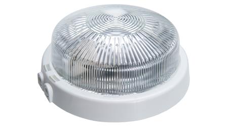 Oprawa RIVA, E27, 100W, biała-polipropylen, 2xdławik, klosz przeźroczysty-szkło, IP44 A2110-53508