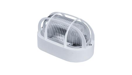 Oprawa kanałowa OVAL-7040 STYL, E27, 60W, biała-polipropylen, klosz przeźroczysty-szkło, IP44 , siatka plastikowa A1190-53525