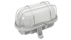 Oprawa kanałowa OVAL-7063T, E27, 100W, biała-polipropylen, klosz matowy-szkło, IP44, siatka metalowa A1210-M-53528