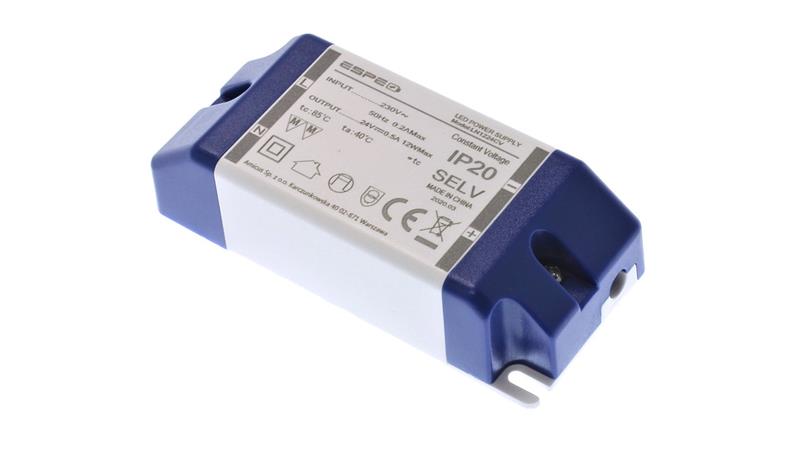 Zasilacz LED 24V 500mA 12W ESPE LN1224CV-50879 Zasilacz LED 24V 500mA 12W ESPE LN1224CV-50879