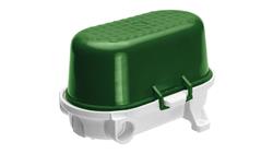 Oprawa kanałowa OVAL-7040B/K, E27, 40W, biała-bakelit, klosz zielony-polipropylen, IP54, oprawa sygnalizacyjna A1170-P4-53101