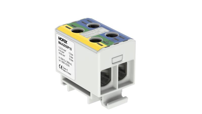 Złączka OTL-PEN50 żółto-zielony, niebieski 2xAl/Cu 1,5-50mm2 1000V AC / 1500V Zacisk uniwersalny do instalacji TN-C-S MAA2050P10