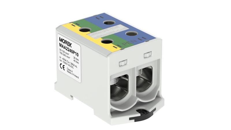 Złączka OTL-PEN240 żółto-zielony,niebieski 2xAl/Cu 35-240mm2 1000V AC / 1500V Zacisk uniwersalny do instalacji TN-C-S MAA2240P10