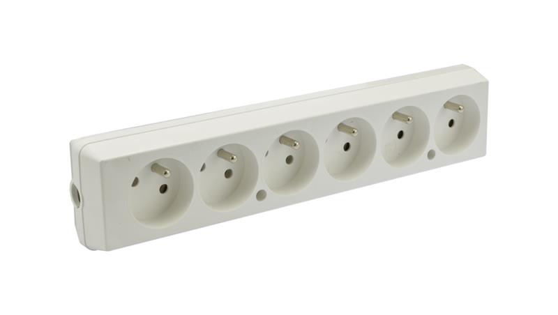 Listwa przedłużacza, 6 gniazd, biała PZ07-27487