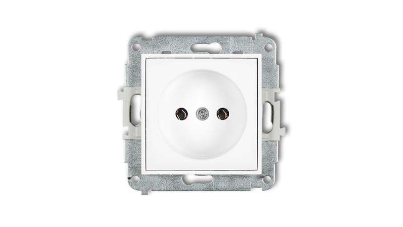 MINI Mechanizm gniazda pojedynczego bez uziemienia 2P (bez przesłon torów prądowych) biały MGP-1-43596