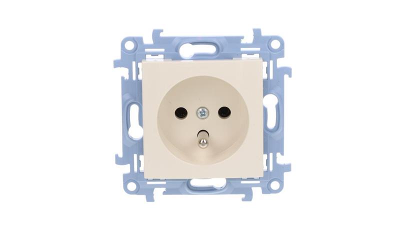 Simon 10 Gniazdo pojedyncze z uziemieniem kremowy 16A, szybkozłącza, CGZ1C.01/41-43093