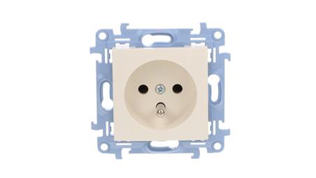 Simon 10 Gniazdo pojedyncze z uziemieniem kremowy 16A, szybkozłącza, CGZ1C.01/41-43093