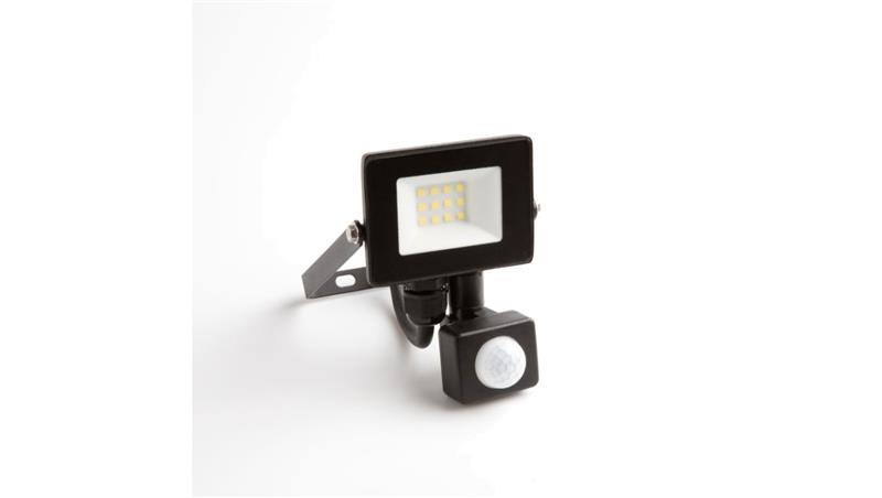 Naświetlacz led z czujnikiem ruchu PIR 10W 900LM AC230V IP65 kąt świecenia 120 neutralna biała 4000K czarny EC79878-52355