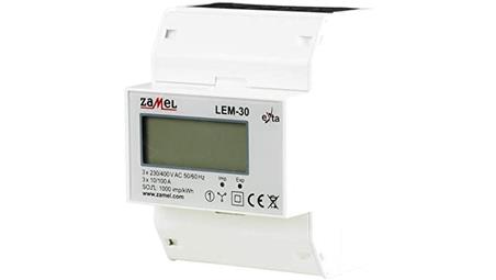 Licznik energii elektrycznej 3-fazowy LCD 100 A 4-MOD LEM-30 EXT10000235-4312