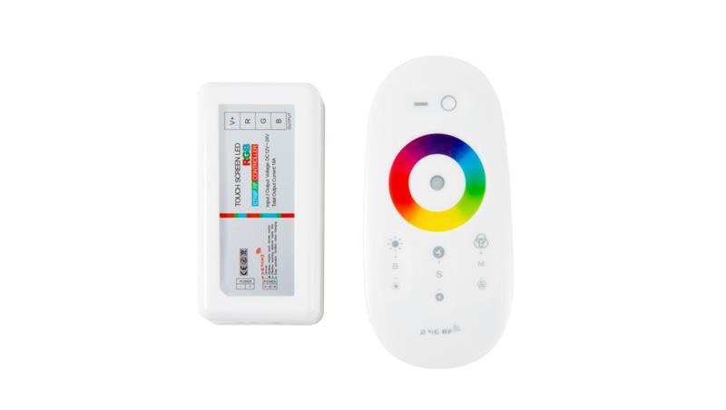 STEROWNIK LED RGB RF 6A 72W Z BIAŁYM PILOTEM DOTYKOWYM-51314