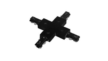 Konektor czwórnik LUXSYSTEM-1F black czarny CreeLamp krzyżak-61264