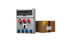 Rozdzielnica budowlana z łącznikiem i licznikiem zużycia energii GR-S/FI 32A 2x16A 4x230V Schuko Mennekes Doktorvolt 9108-66434