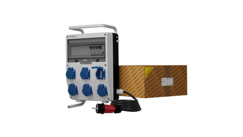 Rozdzielnica budowlana na stojaku z kablem TD-S/FI SKHU 6x230V Schuko Doktorvolt 9351-66445 Rozdzielnica budowlana na stojaku z kablem TD-S/FI SKHU 6x230V Schuko Doktorvolt 9351-66445