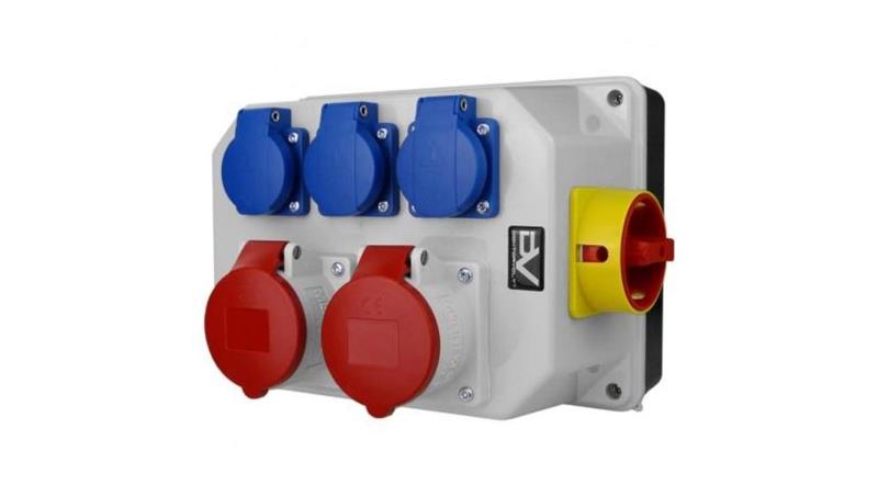 Rozdzielnica budowlana z rozłącznikiem izolacyjnym 32A BAU 2x16A 3x230V Schuko Mennekes Doktorvolt 9771-66395 Rozdzielnica budowlana z rozłącznikiem izolacyjnym 32A BAU 2x16A 3x230V Schuko Mennekes Doktorvolt 9771-66395