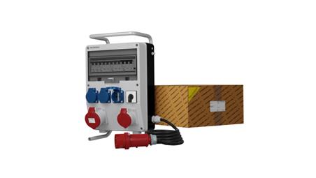 Rozdzielnica budowlana na stojaku z kablem i łącznikiem TD-S/FI SKHU 32A 16A 3x230V Schuko Doktorvolt 0328-66443