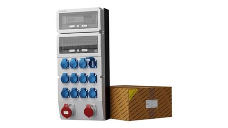 Rozdzielnica budowlana z licznikiem eXT-S/FI 32A 16A 12x230V Schuko Mennekes Doktorvolt 0762-66413