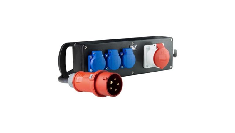 Rozdzielacz gumowy Listwa gumowa 1x16A 3x230V Wtyczka 16A 400V 2568-32108 Rozdzielacz gumowy Listwa gumowa 1x16A 3x230V Wtyczka 16A 400V 2568-32108