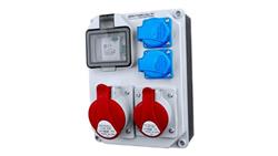 Rozdzielnica budowlana HL-FI 1x16A 1x32A 2x230V gniazda Schuko Doktorvolt 7242-65870