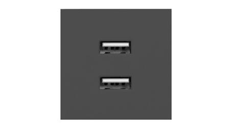 ORNO gniazdo modułowe czarne 2x USB ładowarka 45x45mm 2,1A 5V DC OR-GM-9010/B/USBX2-51157