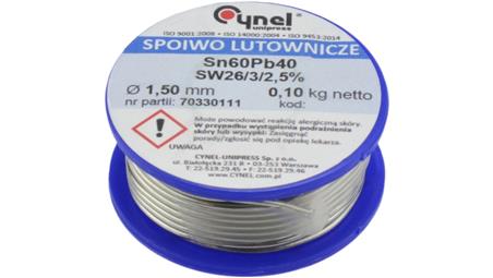 CYNEL UNIPRESS Cyna 1,50mm 100g Sn60Pb40 SW26/3/2.5 spoiwo lutownicze PROFESSIONAL-80831