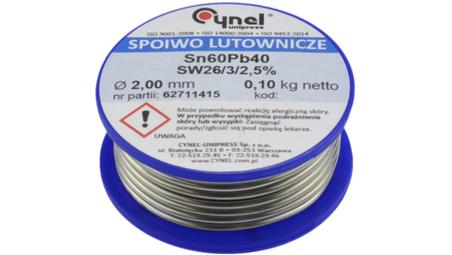 CYNEL UNIPRESS Cyna 2,00mm 100g Sn60Pb40 SW26/3/2.5 spoiwo lutownicze PROFESSIONAL-80818