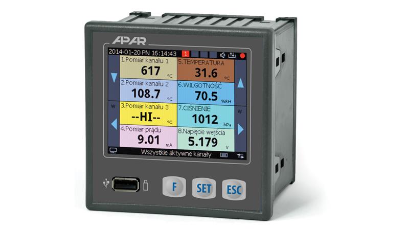 Wielokanałowy rejestrator danych AR207/16A/S2/P/P/P/P/IP30-10073