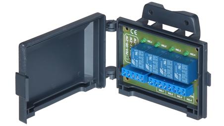 Moduł przekaźnikowy zwierny 4 wyjścia 10-16VDC 10A(max), 30VDC/50VAC (max) wyjście 4xNO w obydowie bryzgoszczelnej PK4-12-ZW-108