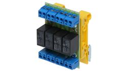 Moduł przekaźnikowy zwierny 4 wyjścia 10-16VDC 2x10A(max), 30VDC/50VAC (max) wyjście 4xNO/NC montaż na szynę DIN PK4-12-ZD-10865