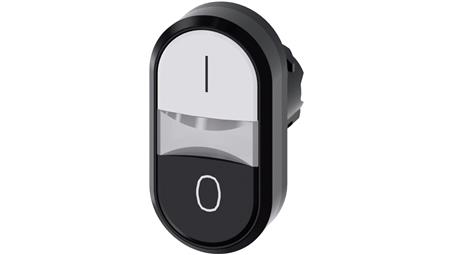 Przycisk podwójny podświetlany 22mm tworzywo biały /I/ czarny /O/ przyciski płaskie SIRIUS ACT 3SU1001-3AB61-0AK0-70426