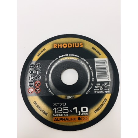 Tarcza metal/inox pł.41-125x1,0x22 XT70-ALPHA RHODIUS