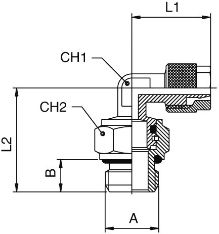 Złączka skręcana kątowa obr. G1/4z do węża 10/8