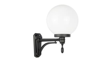 Kinkiet zewnętrzny Kule Classic K 3012/1/K 250 U OP, E27 max 60W, kolor czarny, klosz biały 0438621-51621